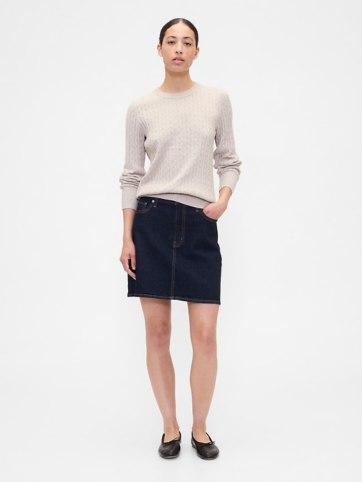 Image number 3 showing, CashSoft Cable-Knit Crewneck Sweater
