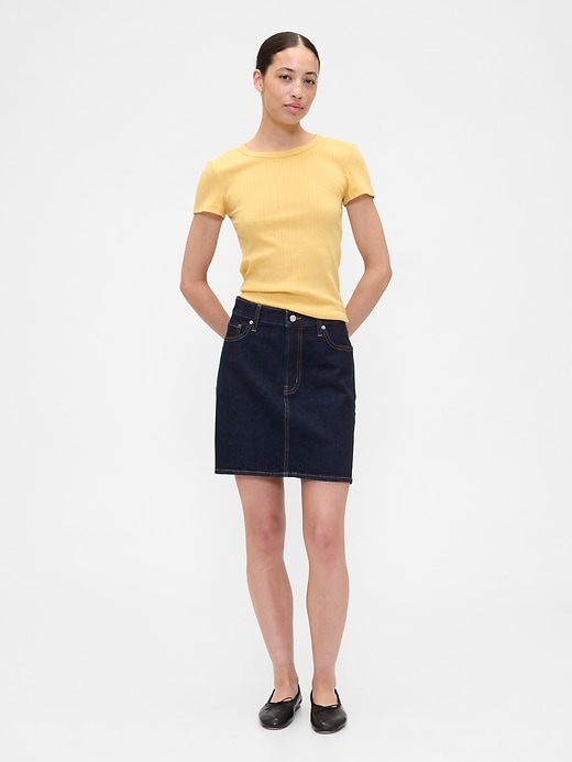 Image number 3 showing, Ribbed Pointelle Crewneck T-Shirt