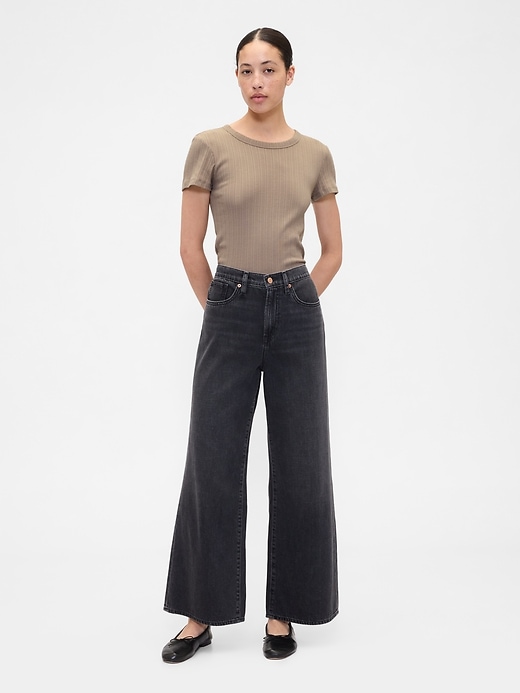 Image number 3 showing, Ribbed Pointelle Crewneck T-Shirt