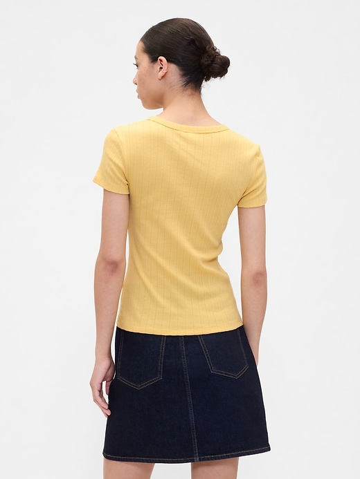 Image number 2 showing, Ribbed Pointelle Crewneck T-Shirt