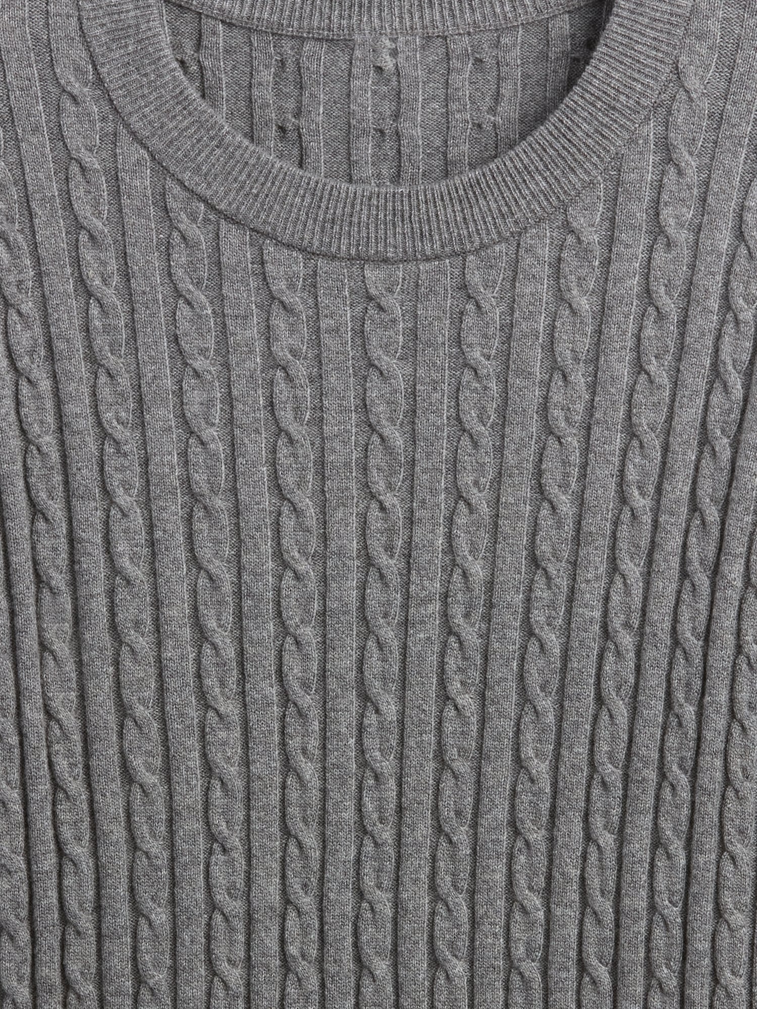 Gap Factory Cashsoft Cable-knit Crewneck Sweater In Gray