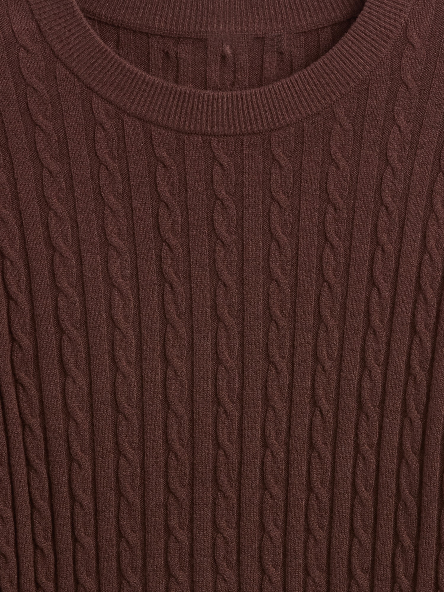 Gap Factory Cashsoft Cable-knit Crewneck Sweater In Brown
