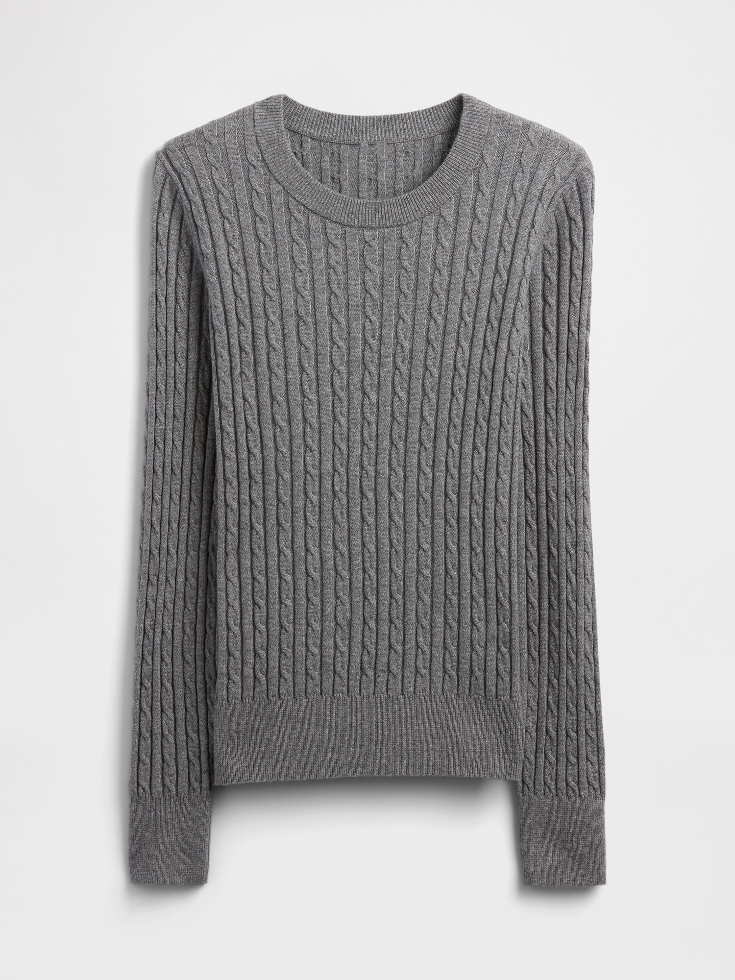 Gap Factory Cashsoft Cable-knit Crewneck Sweater In Gray