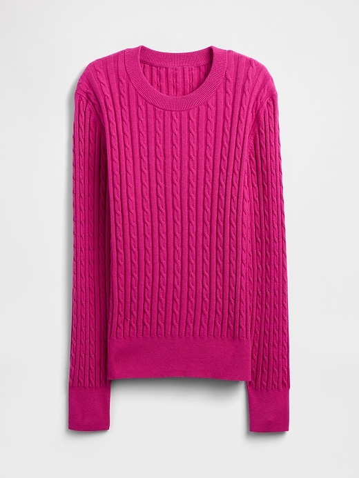Image number 5 showing, CashSoft Cable-Knit Crewneck Sweater