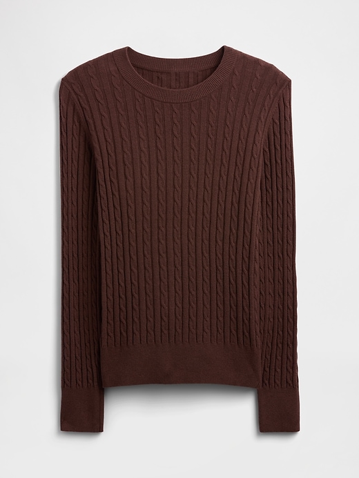 Image number 5 showing, CashSoft Cable-Knit Crewneck Sweater