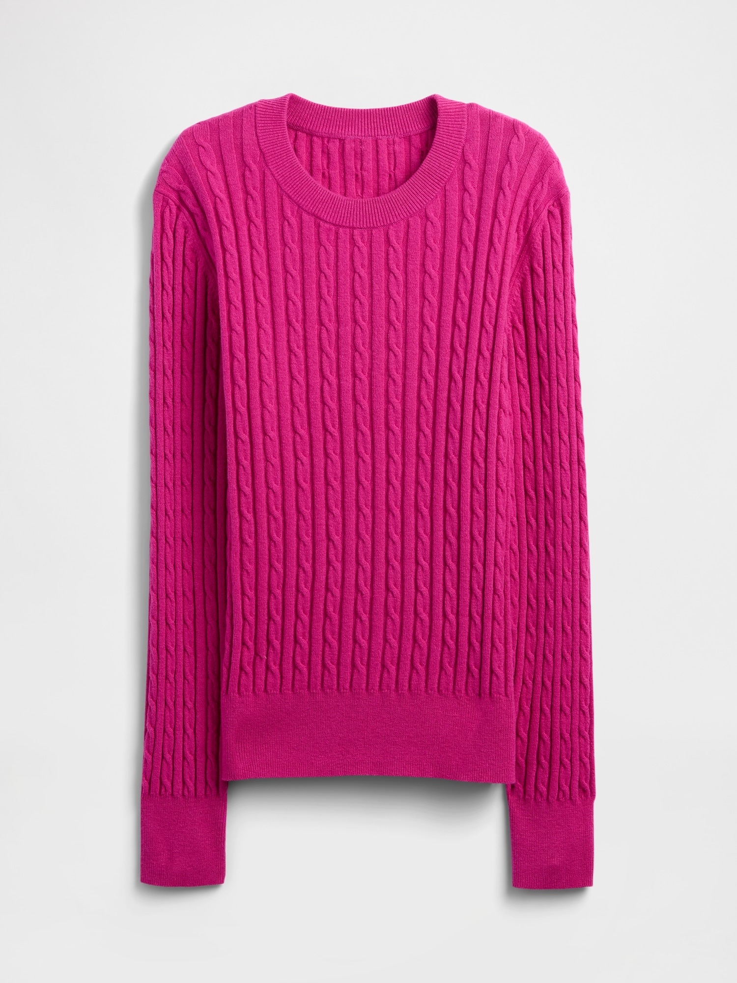 Gap Factory Cashsoft Cable-knit Crewneck Sweater In Pink