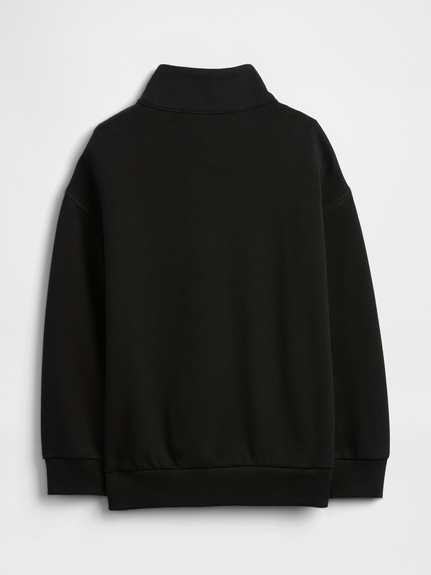 Gap Factory Babygap Relaxed Mockneck Quarter-zip Sweatshirt In Black