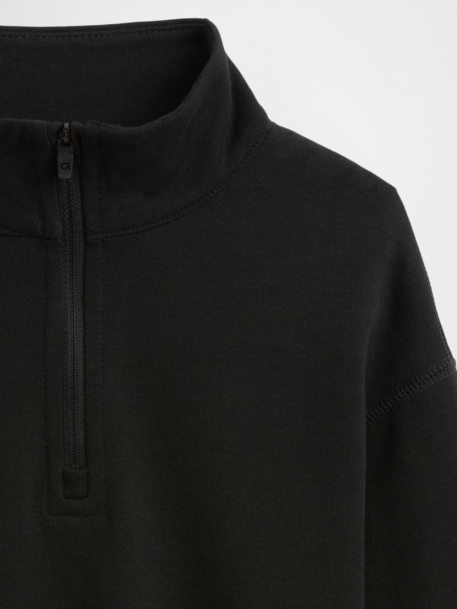 Gap Factory Babygap Relaxed Mockneck Quarter-zip Sweatshirt In Black