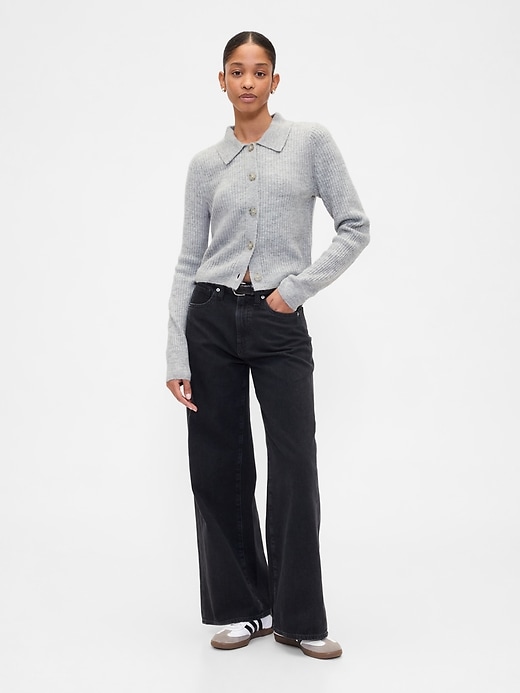 Image number 3 showing, Fitted Cropped Collared Cardigan