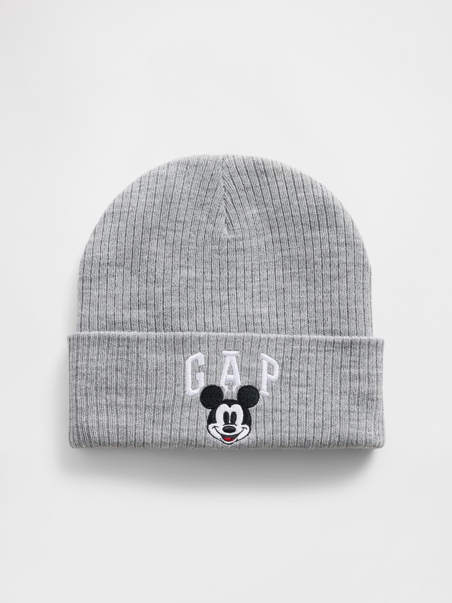 GapKids × Disney Mickey Mouse Logo Beanie - Light Gray Marl
