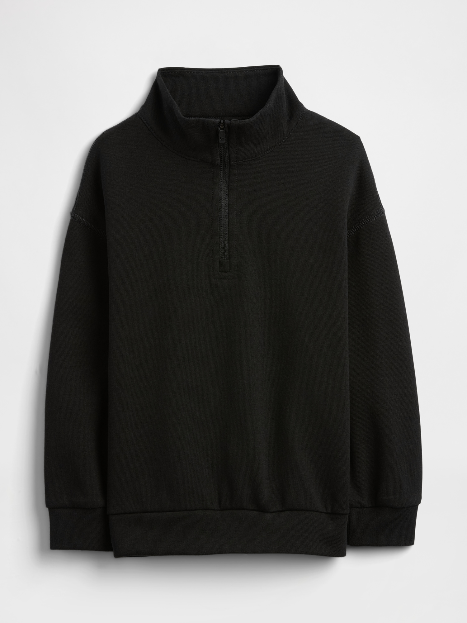 babyGap Relaxed Mockneck Quarter-Zip Sweatshirt - Black