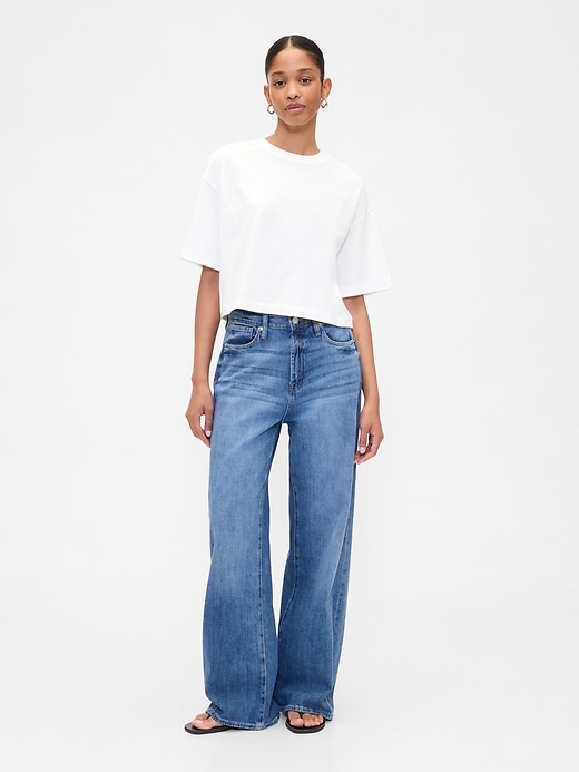 Image number 3 showing, Oversized Cropped Crewneck T-Shirt