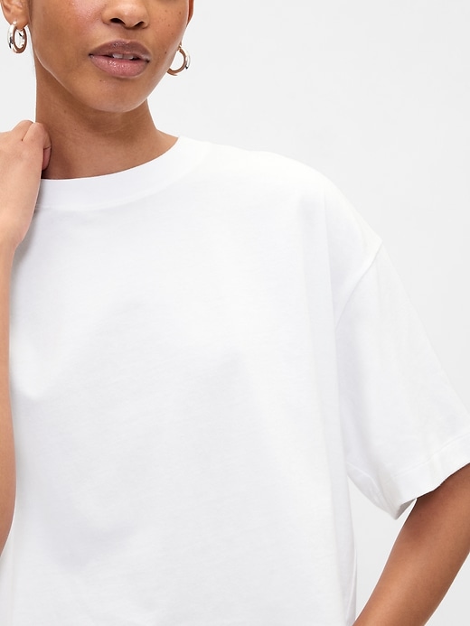 Image number 4 showing, Oversized Cropped Crewneck T-Shirt