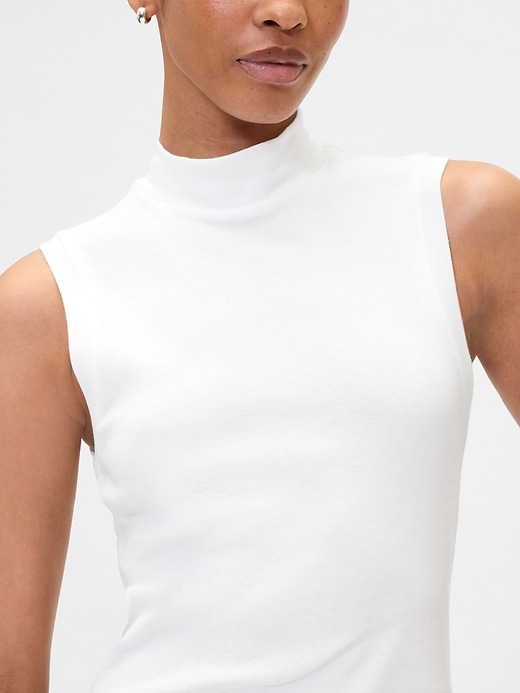 Image number 4 showing, Modern Ribbed Mockneck Tank Top