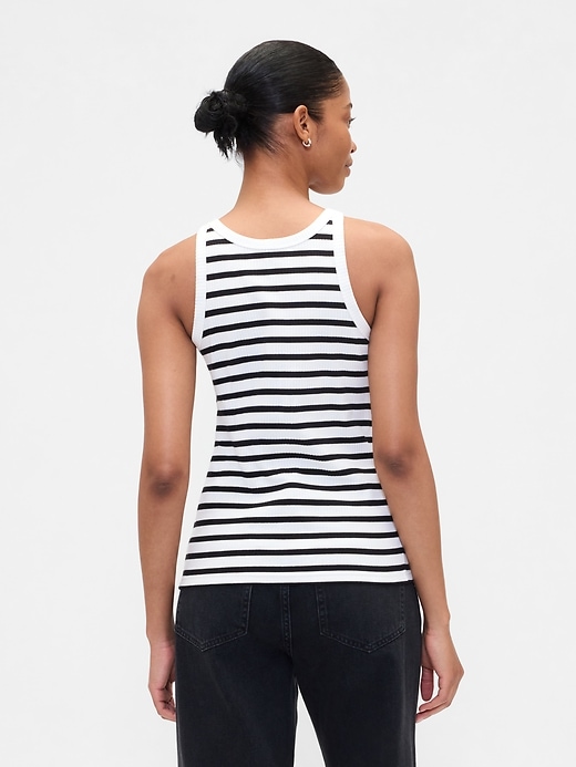 Image number 2 showing, Ribbed Stripe High-Neck Tank