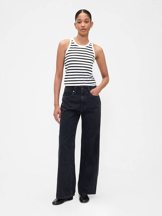 Image number 3 showing, Ribbed Stripe High-Neck Tank