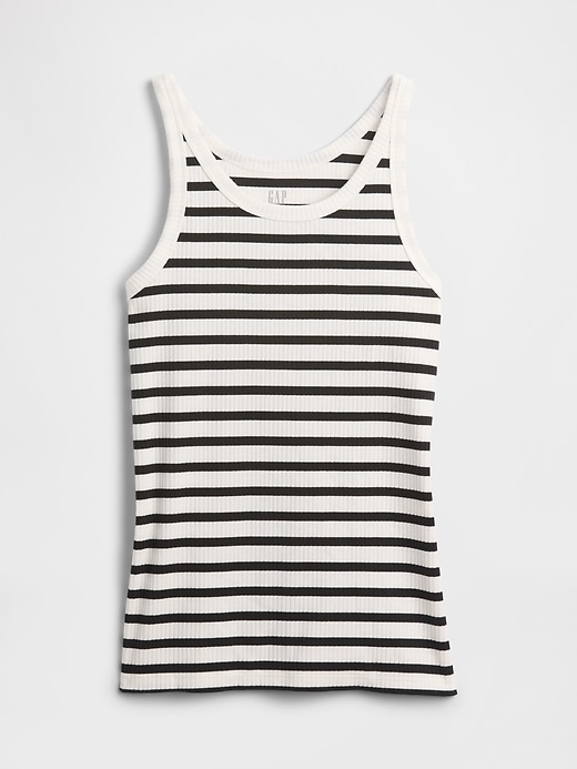 Image number 5 showing, Ribbed Stripe High-Neck Tank