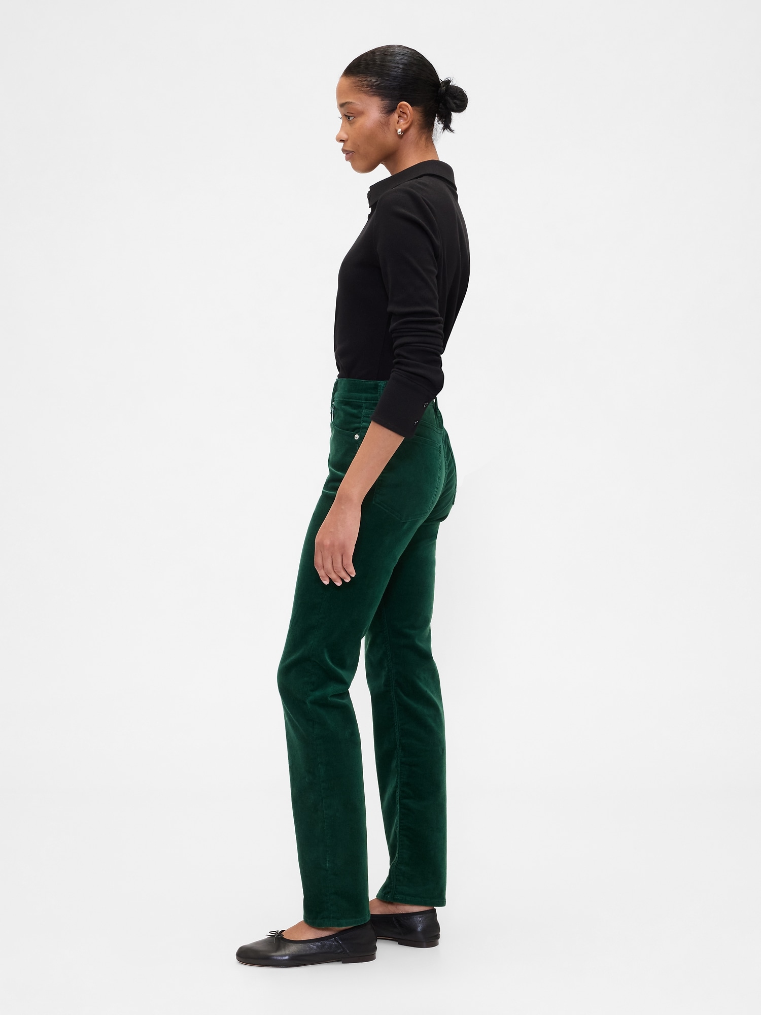 Gap Factory High Rise '90s Original Straight Corduroy Pants In Black