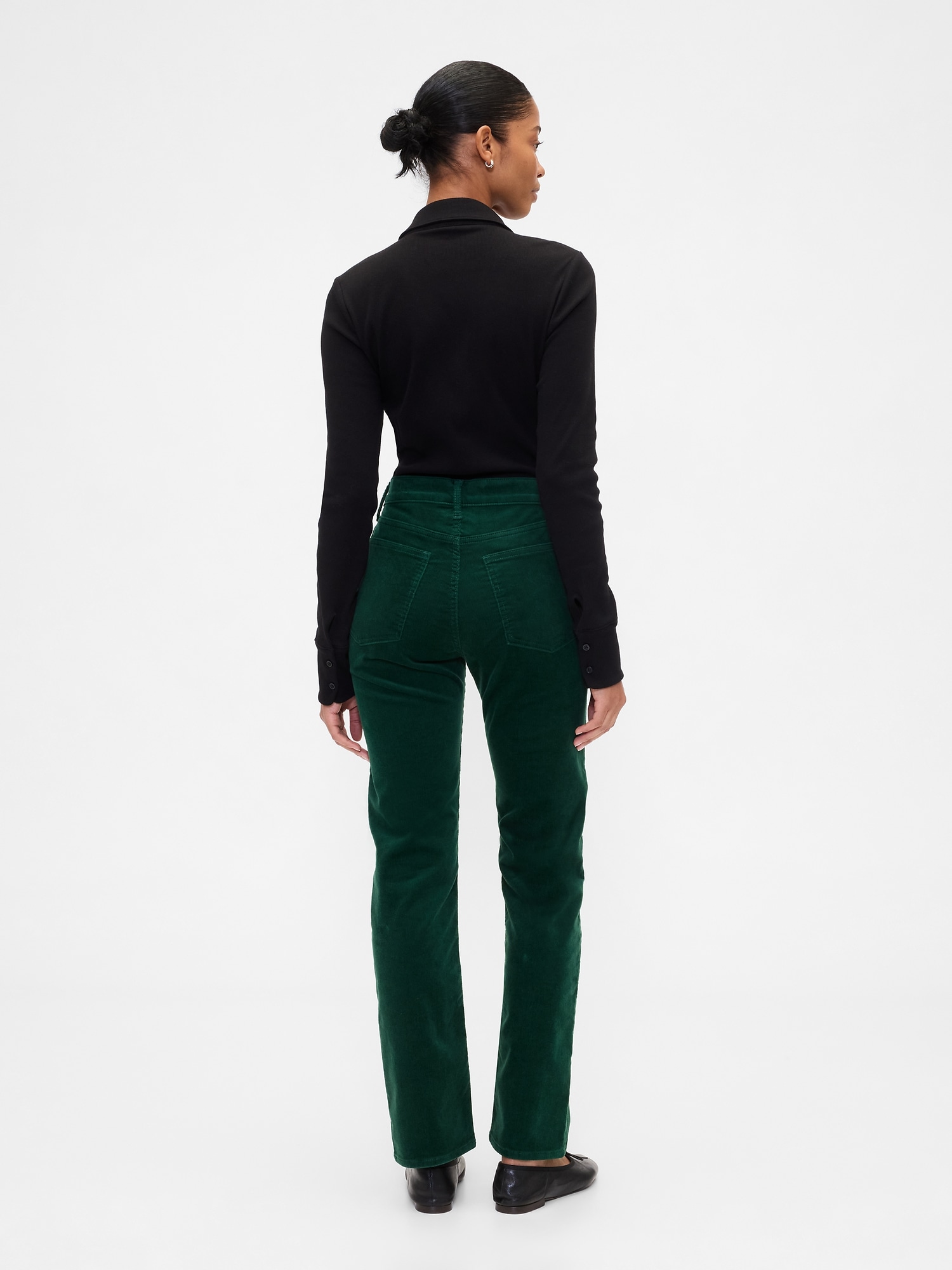 Gap Factory High Rise '90s Original Straight Corduroy Pants In Black
