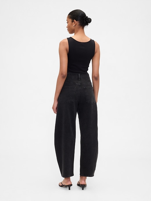 Image number 4 showing, High Rise Barrel Jeans
