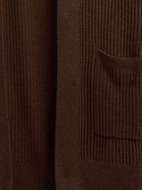 Relaxed Shaker-Stitch Open-Front Cardigan