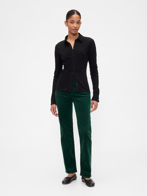 High Rise '90s Slim Straight Corduroy Pants