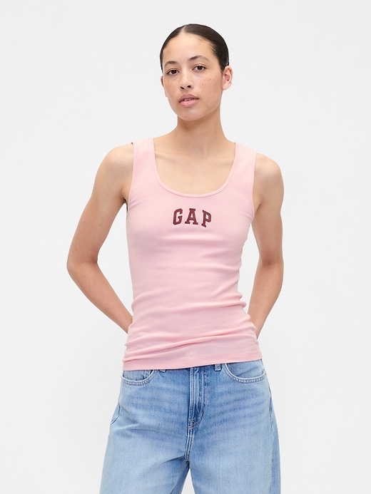 Image number 1 showing, Gap Logo Ribbed Scoopneck Tank Top