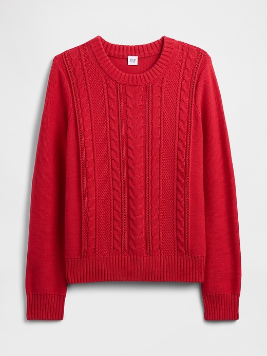 Image number 5 showing, Cable-Knit Crewneck Sweater