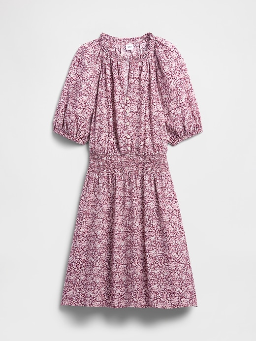 Image number 4 showing, Relaxed Smocked Splitneck Mini Dress