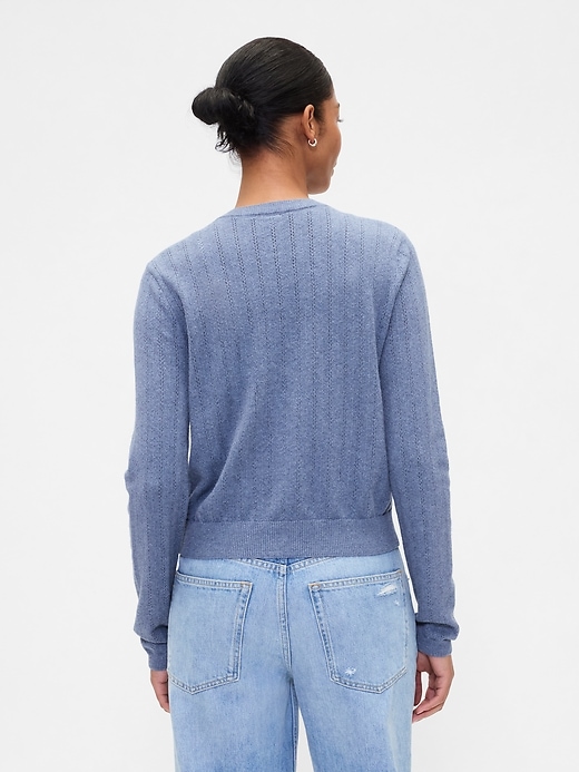 Image number 2 showing, CashSoft Pointelle Cardigan