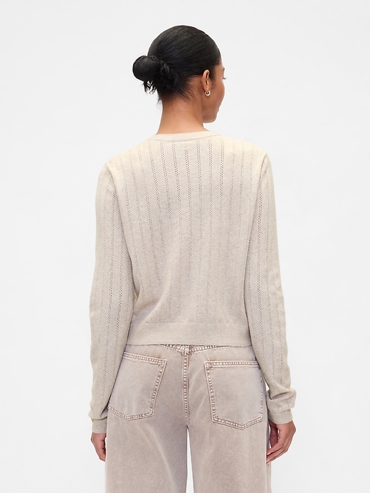 Image number 2 showing, CashSoft Pointelle Cardigan