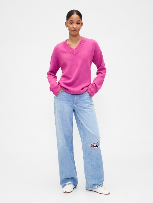 Image number 3 showing, Oversized V-Neck Sweater
