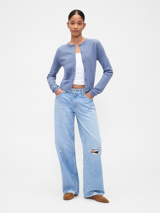 Image number 3 showing, CashSoft Pointelle Cardigan