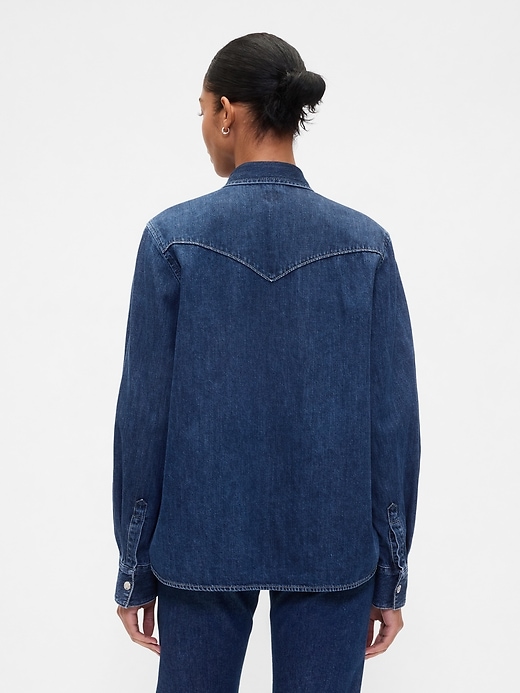 Image number 2 showing, Relaxed Denim Western Shirt