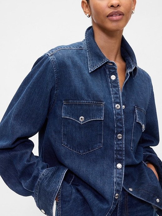 Image number 4 showing, Relaxed Denim Western Shirt