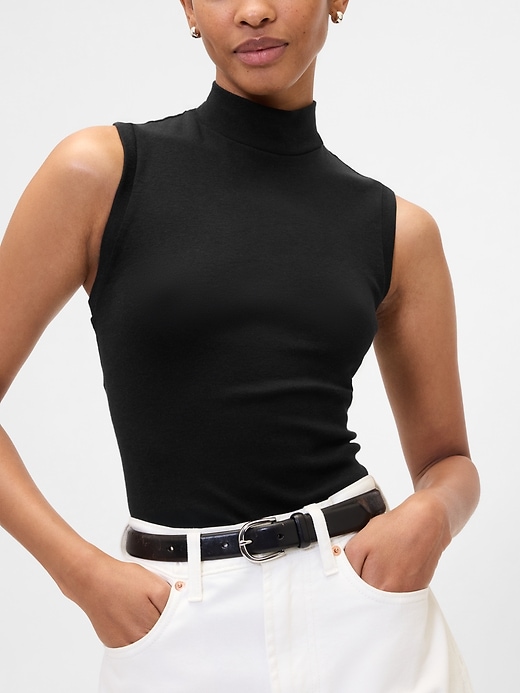 Image number 4 showing, Modern Ribbed Mockneck Tank Top