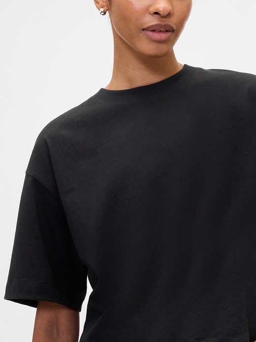 Image number 4 showing, Oversized Cropped Crewneck T-Shirt