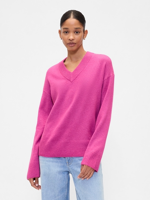Image number 1 showing, Oversized V-Neck Sweater