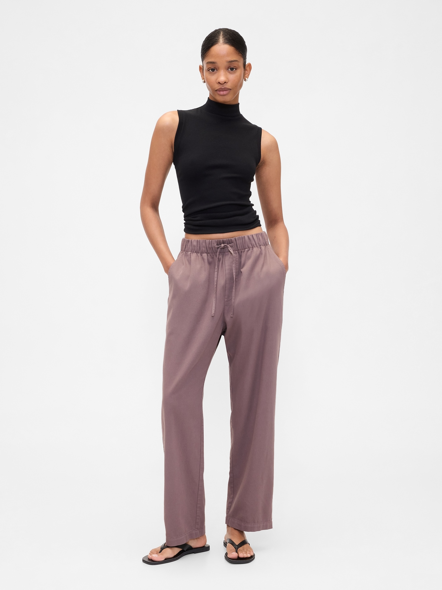 Mid Rise Easy Twill Pants - Wassel