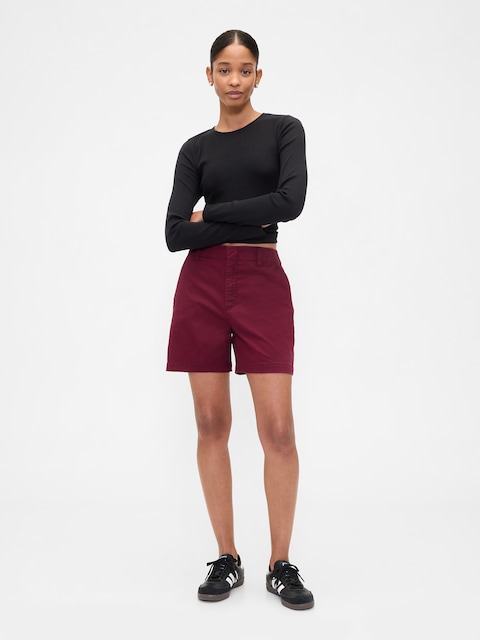 5" Mid Rise Downtown Khaki Shorts