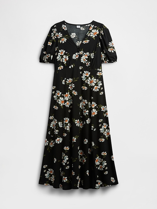 Image number 6 showing, Puff Sleeve V-Neck Maxi Dress
