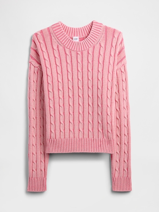 Image number 5 showing, Relaxed Cable-Knit Crewneck Sweater