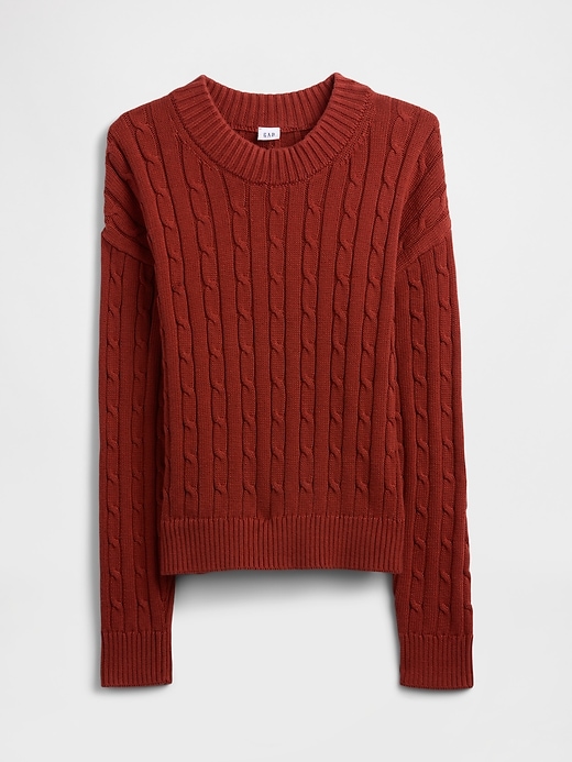 Image number 5 showing, Relaxed Cable-Knit Crewneck Sweater