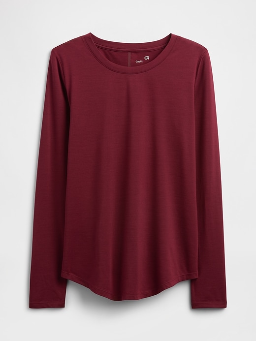 Image number 5 showing, GapFit Brushed Jersey Curved-Hem T-Shirt