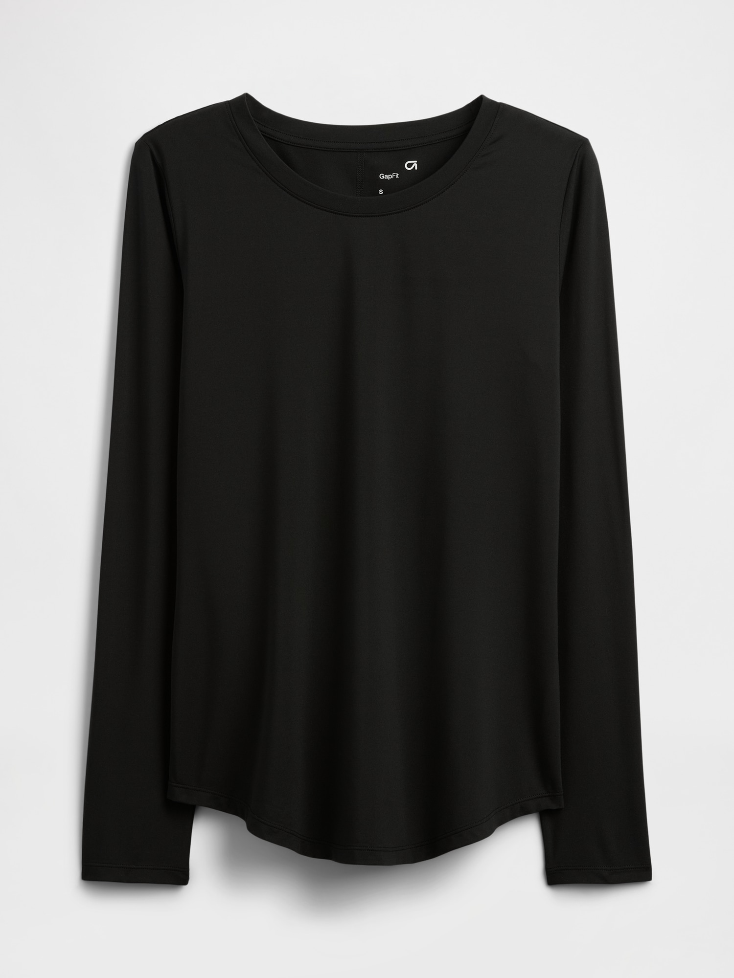 Gap Factory Gapfit Brushed Jersey Curved-hem T-shirt In Black