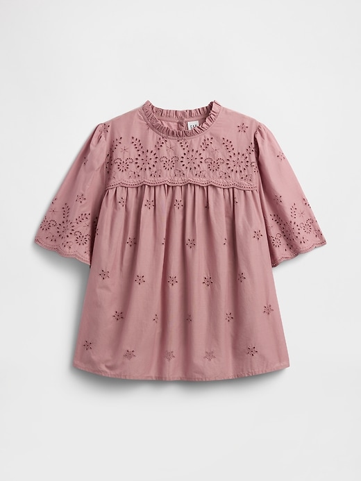 Image number 5 showing, Relaxed Puff Sleeve Eyelet Top
