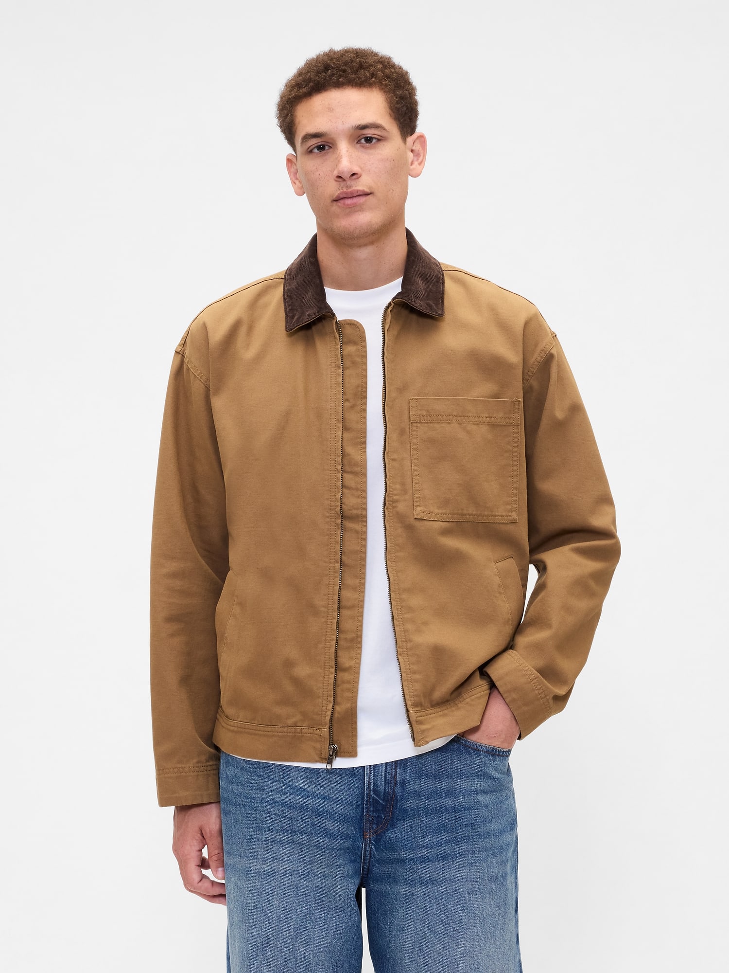 Relaxed Canvas Workwear Jacket - Modern Bronze