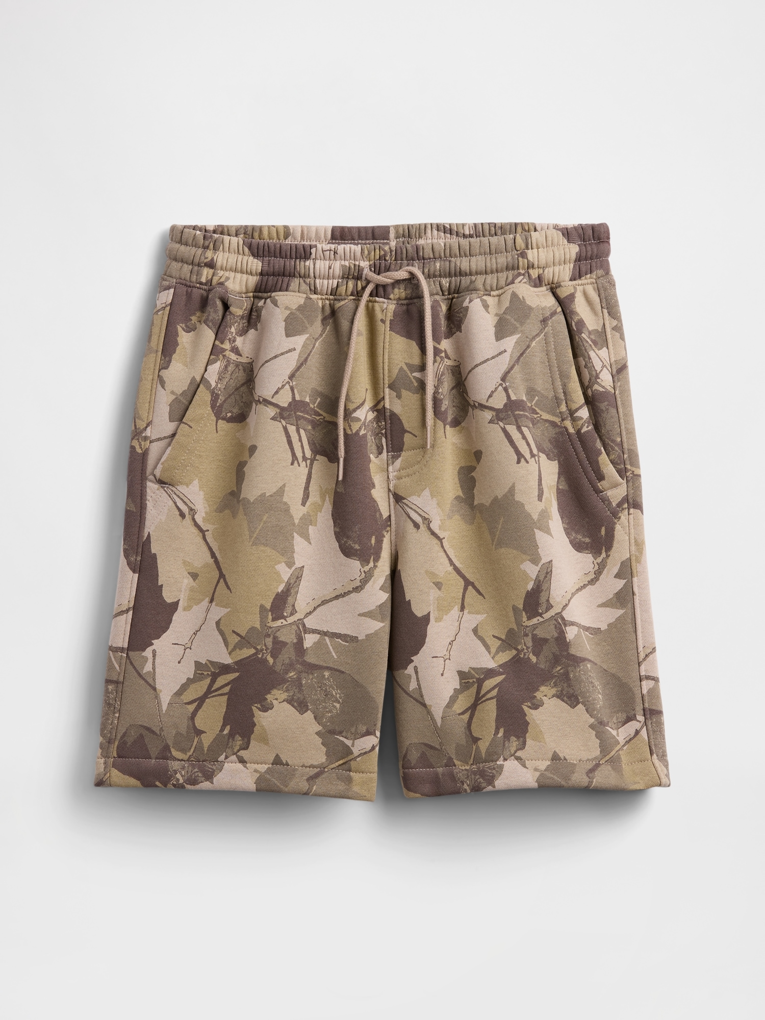Kids Washed-Fleece Pull-On Shorts - Gray