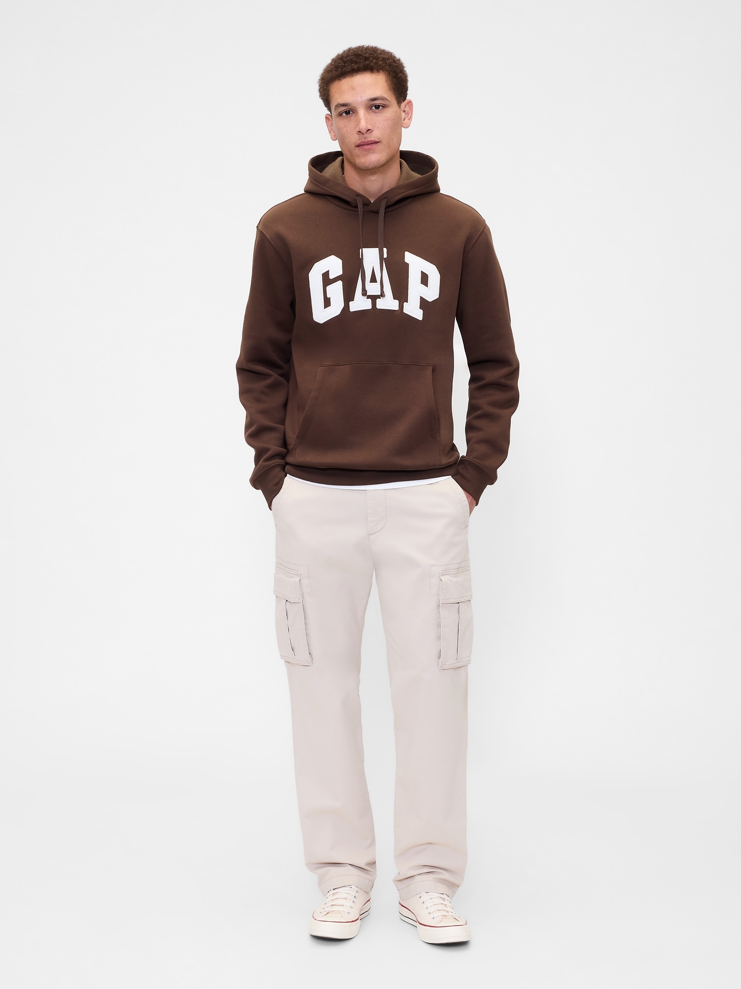 Gap Factory Relaxed Gap Logo Hoodie In Brown
