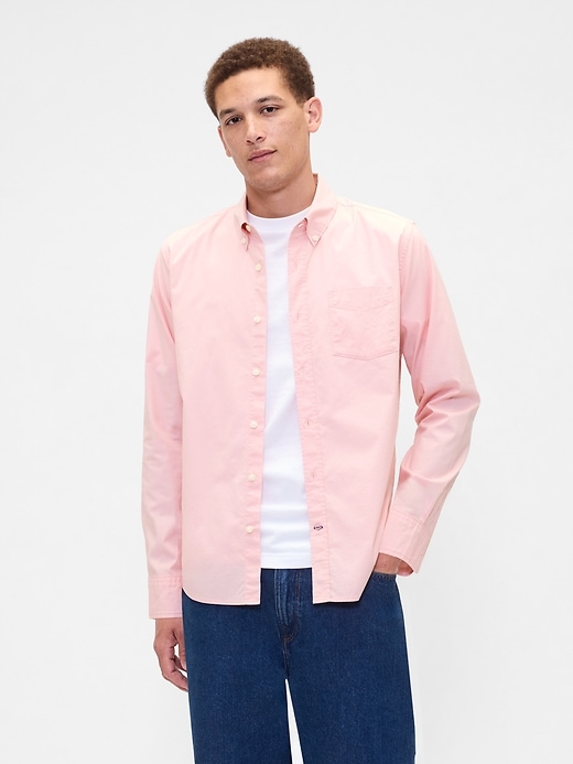 Image number 1 showing, Stretch Poplin Shirt in Standard Fit